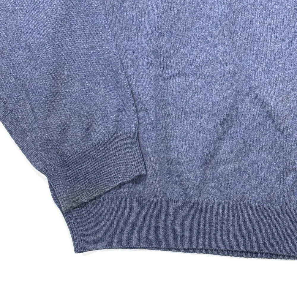 Brooks Brothers Sweater Mens Large Blue V-Neck‎ Merino Wool Stretch Pullover